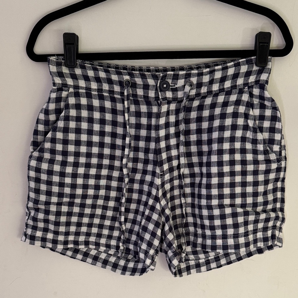 C&C Women’s California Black and White Linen Shorts | Small